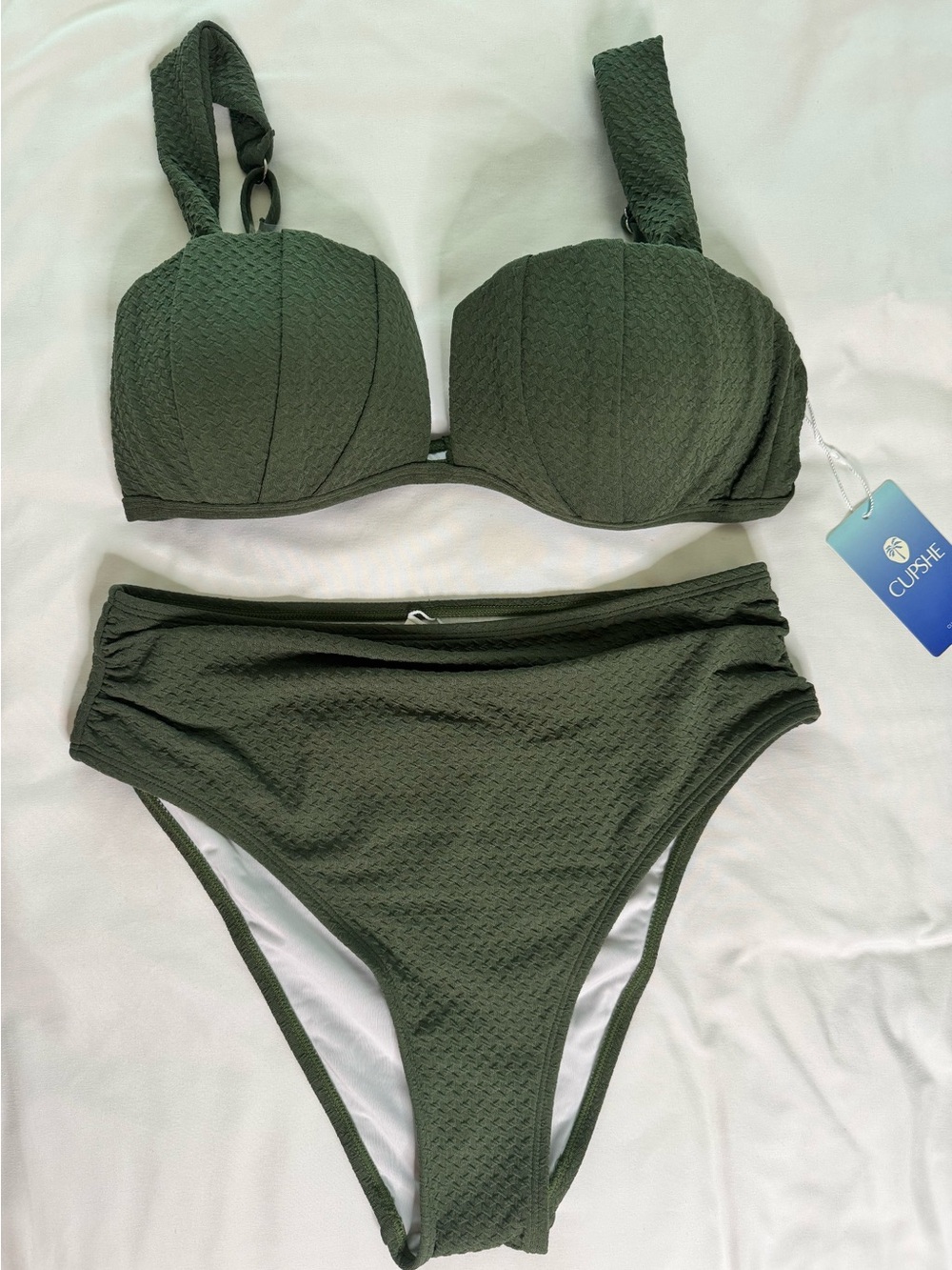 Cupshe Green High-Waist Bikini Set